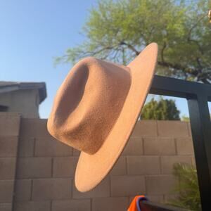 Free People 100% Wool Clean Slate Felt Hat Fedora Women's Pink One Size